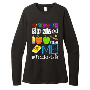 My Students Survived 100 Days Of Me Teacher Life Gift Womens CVC Long Sleeve Shirt