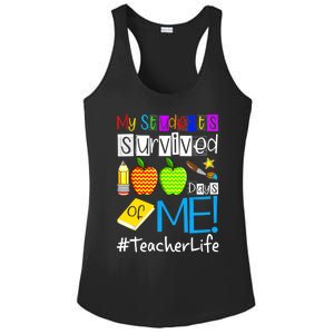 My Students Survived 100 Days Of Me Teacher Life Gift Ladies PosiCharge Competitor Racerback Tank