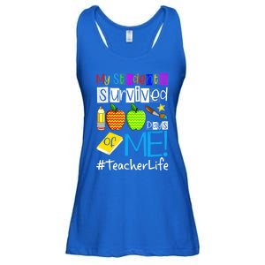 My Students Survived 100 Days Of Me Teacher Life Gift Ladies Essential Flowy Tank