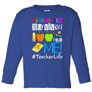 My Students Survived 100 Days Of Me Teacher Life Gift Toddler Long Sleeve Shirt