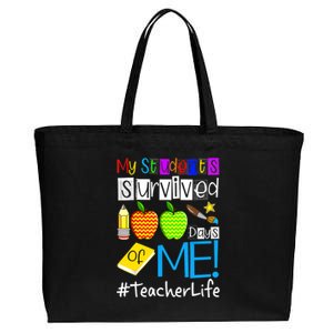 My Students Survived 100 Days Of Me Teacher Life Gift Cotton Canvas Jumbo Tote