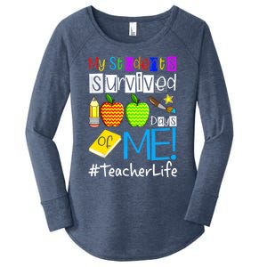 My Students Survived 100 Days Of Me Teacher Life Gift Women's Perfect Tri Tunic Long Sleeve Shirt