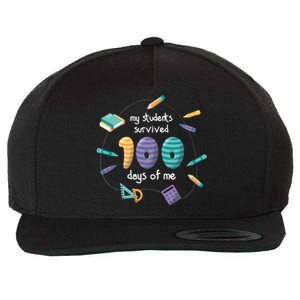 My Students Survived 100 Days Of Me Math History Teacher Funny Gift Wool Snapback Cap