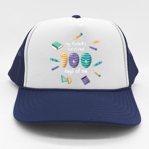 My Students Survived 100 Days Of Me Math History Teacher Funny Gift Trucker Hat