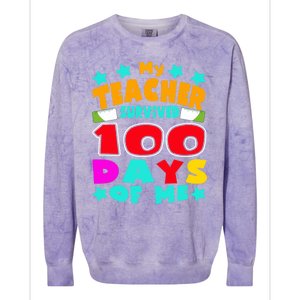 My Students Survived 100 Days Of Me Teacher Student Funny Gift Colorblast Crewneck Sweatshirt