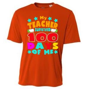 My Students Survived 100 Days Of Me Teacher Student Funny Gift Cooling Performance Crew T-Shirt