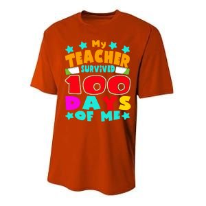 My Students Survived 100 Days Of Me Teacher Student Funny Gift Performance Sprint T-Shirt