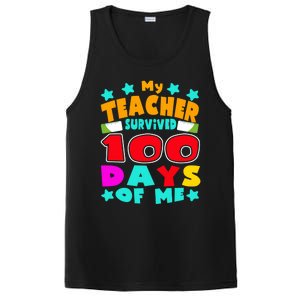 My Students Survived 100 Days Of Me Teacher Student Funny Gift PosiCharge Competitor Tank