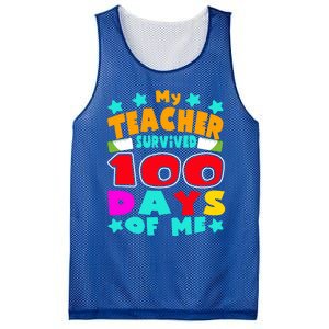 My Students Survived 100 Days Of Me Teacher Student Funny Gift Mesh Reversible Basketball Jersey Tank