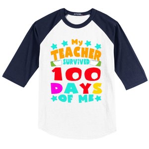 My Students Survived 100 Days Of Me Teacher Student Funny Gift Baseball Sleeve Shirt