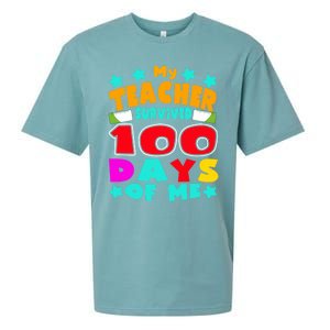 My Students Survived 100 Days Of Me Teacher Student Funny Gift Sueded Cloud Jersey T-Shirt