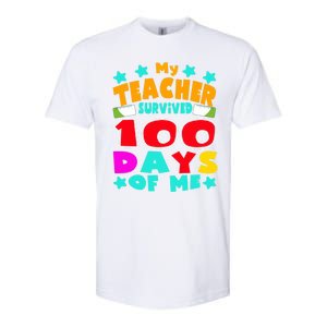 My Students Survived 100 Days Of Me Teacher Student Funny Gift Softstyle CVC T-Shirt