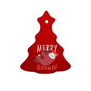 Merry Slothmas Sloth Christmas Pajama For Sloth Lovers Funny Gift Ceramic Tree Ornament