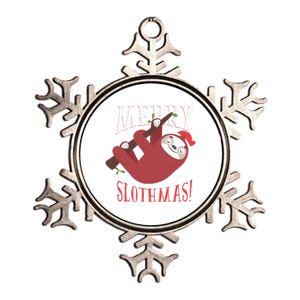 Merry Slothmas Sloth Christmas Pajama For Sloth Lovers Funny Gift Metallic Star Ornament