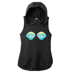 Mermaid Sea Shell Bra Birthday Costume  Ladies PosiCharge Tri-Blend Wicking Draft Hoodie Tank