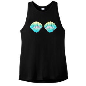 Mermaid Sea Shell Bra Birthday Costume  Ladies PosiCharge Tri-Blend Wicking Tank