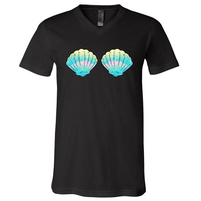 Mermaid Sea Shell Bra Birthday Costume  V-Neck T-Shirt