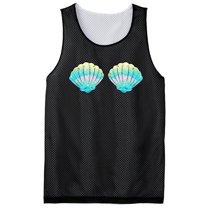 Mermaid Sea Shell Bra Birthday Costume  Mesh Reversible Basketball Jersey Tank