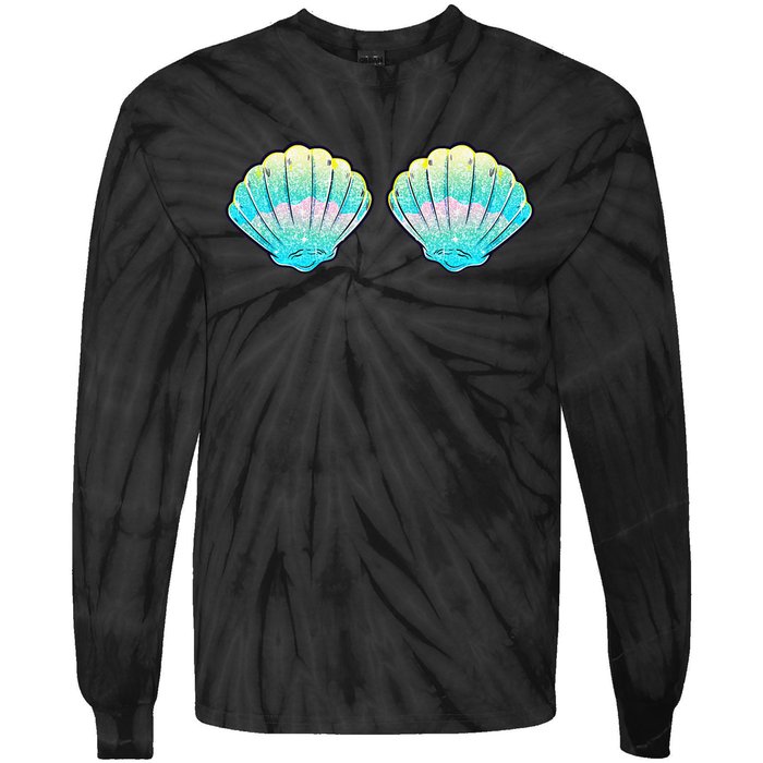 Mermaid Sea Shell Bra Birthday Costume  Tie-Dye Long Sleeve Shirt