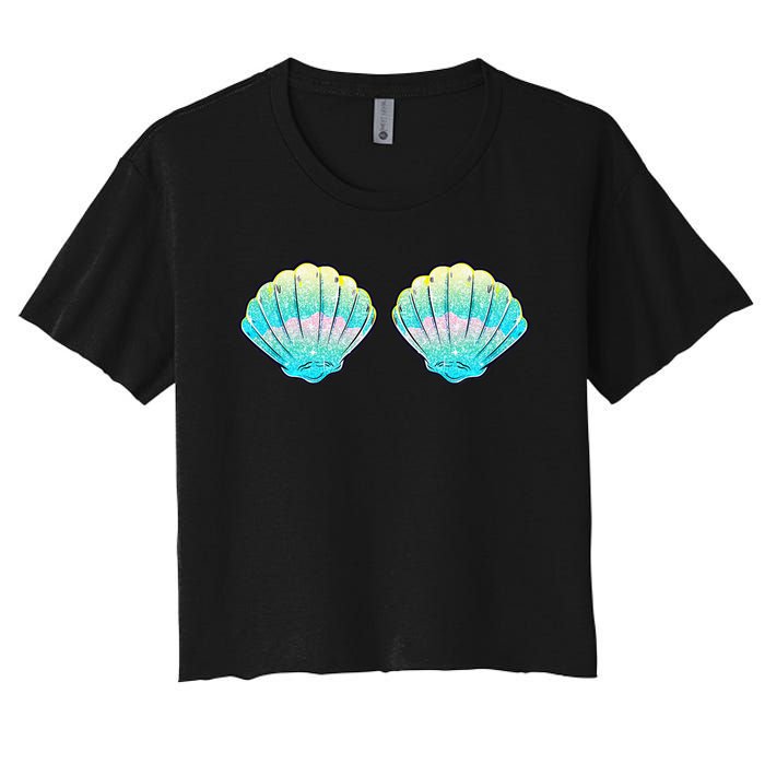 Mermaid Sea Shell Bra Birthday Costume  Women's Crop Top Tee