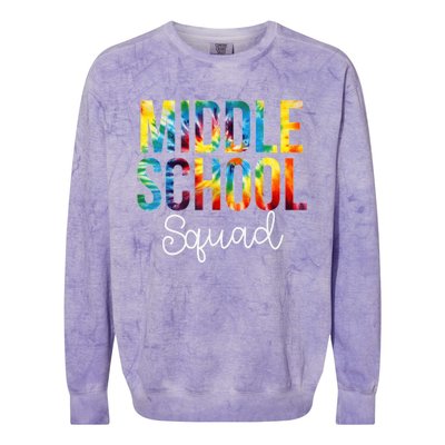 Middle School Squad Tie Dye Appreciation Day Back To School Colorblast Crewneck Sweatshirt