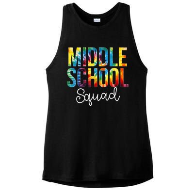 Middle School Squad Tie Dye Appreciation Day Back To School Ladies PosiCharge Tri-Blend Wicking Tank