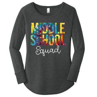 Middle School Squad Tie Dye Appreciation Day Back To School Women's Perfect Tri Tunic Long Sleeve Shirt