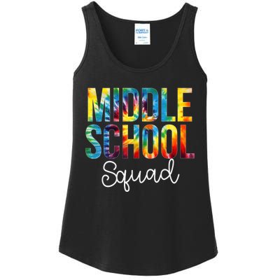 Middle School Squad Tie Dye Appreciation Day Back To School Ladies Essential Tank