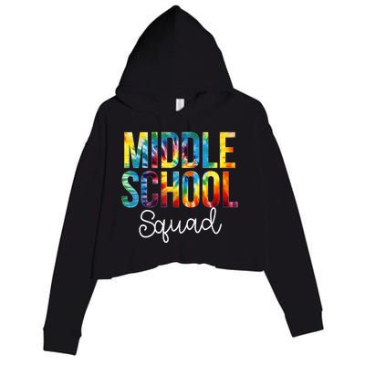 Middle School Squad Tie Dye Appreciation Day Back To School Crop Fleece Hoodie