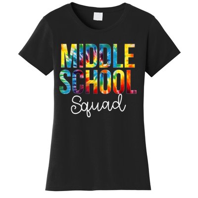 Middle School Squad Tie Dye Appreciation Day Back To School Women's T-Shirt