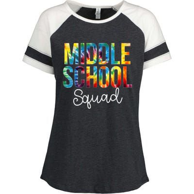 Middle School Squad Tie Dye Appreciation Day Back To School Enza Ladies Jersey Colorblock Tee