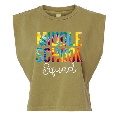 Middle School Squad Tie Dye Appreciation Day Back To School Garment-Dyed Women's Muscle Tee