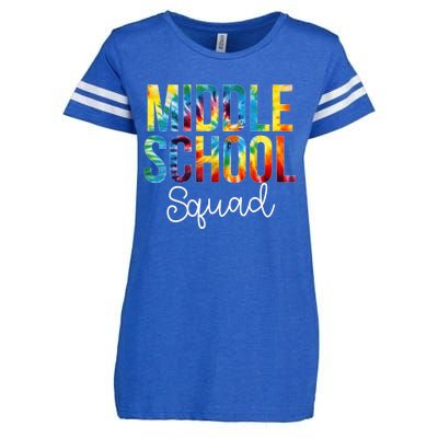 Middle School Squad Tie Dye Appreciation Day Back To School Enza Ladies Jersey Football T-Shirt