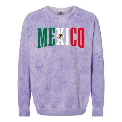 Mexico Sports Style Retro Mexican Flag Pride Colorblast Crewneck Sweatshirt