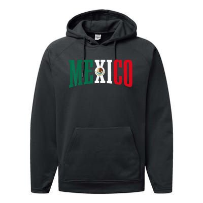 Mexico Sports Style Retro Mexican Flag Pride Performance Fleece Hoodie