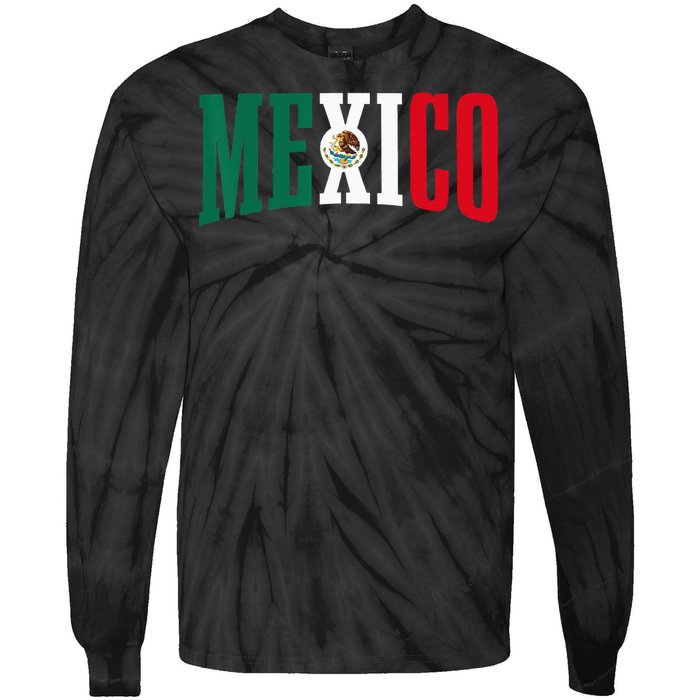 Mexico Sports Style Retro Mexican Flag Pride Tie-Dye Long Sleeve Shirt