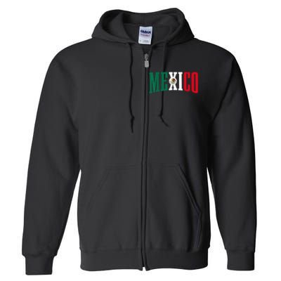 Mexico Sports Style Retro Mexican Flag Pride Full Zip Hoodie