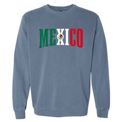 Mexico Sports Style Retro Mexican Flag Pride Garment-Dyed Sweatshirt