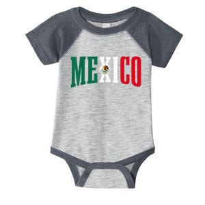 Mexico Sports Style Retro Mexican Flag Pride Infant Baby Jersey Bodysuit