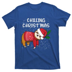 Merry Slothmas Santa Sloth Chilling Christmas Gift T-Shirt