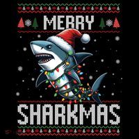 Merry Sharkmas Shark Ugly Christmas Lights Xmas Snowflakes Meaningful Gift Flatbill Hat