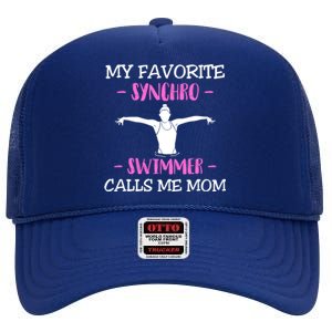 Mom Synchronized Swimming Athlete Swimmer Gymnastic Cute Gift High Crown Mesh Back Trucker Hat