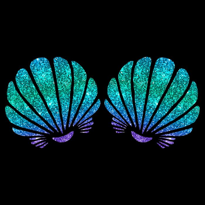 Mermaid Sea Shell Bra Costume Cooling Performance Long Sleeve Crew