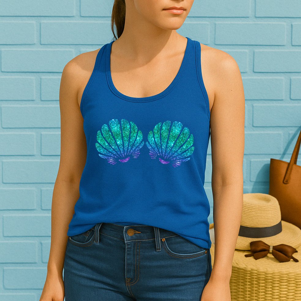 Mermaid Sea Shell Bra Costume Womens Tank Top