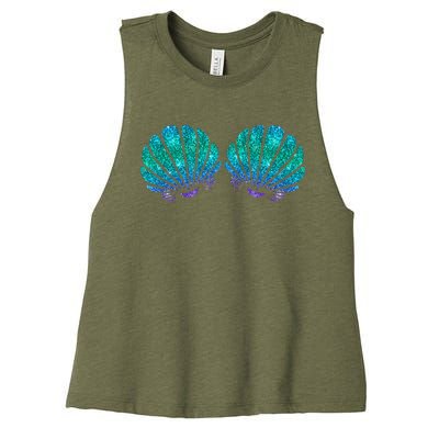 Mermaid Sea Shell Bra Costume Women's Racerback Cropped Tank