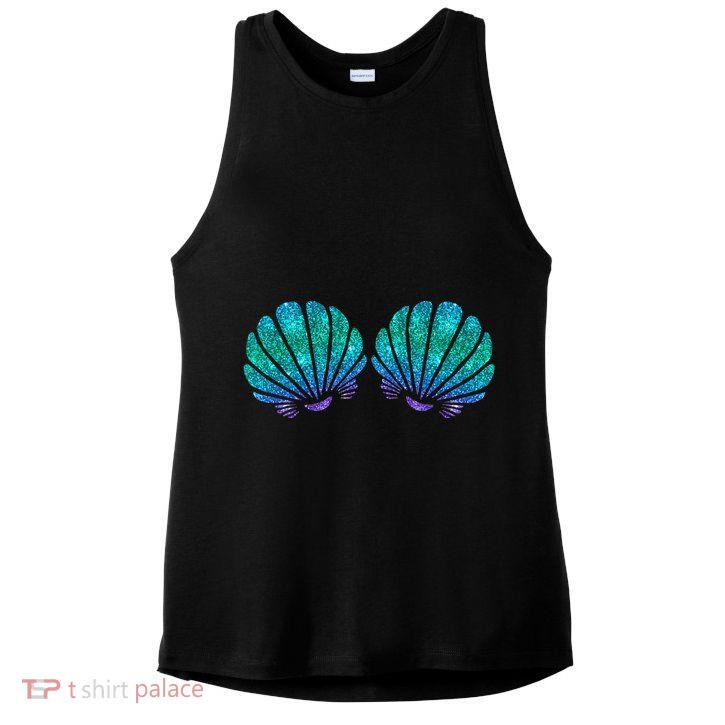 Mermaid Sea Shell Bra Costume Ladies PosiCharge Tri-Blend Wicking Tank