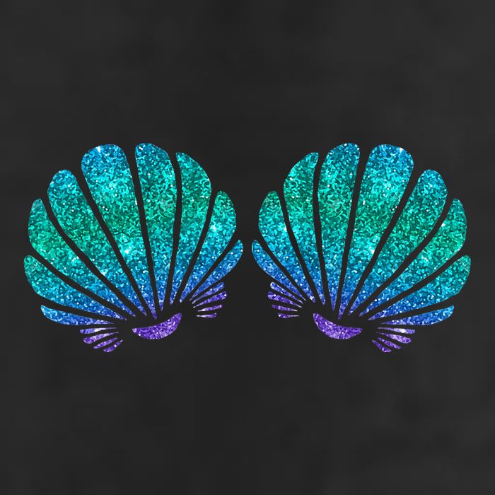 Mermaid Sea Shell Bra Costume 7 Panel Mesh Trucker Snapback Hat