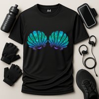 Mermaid Sea Shell Bra Costume Cooling Performance Crew T-Shirt