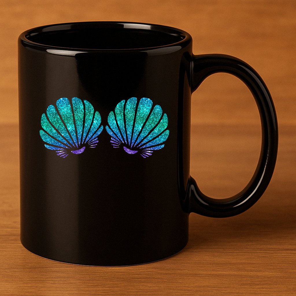 Mermaid Sea Shell Bra Costume 11oz C Handle Ceramic Mug