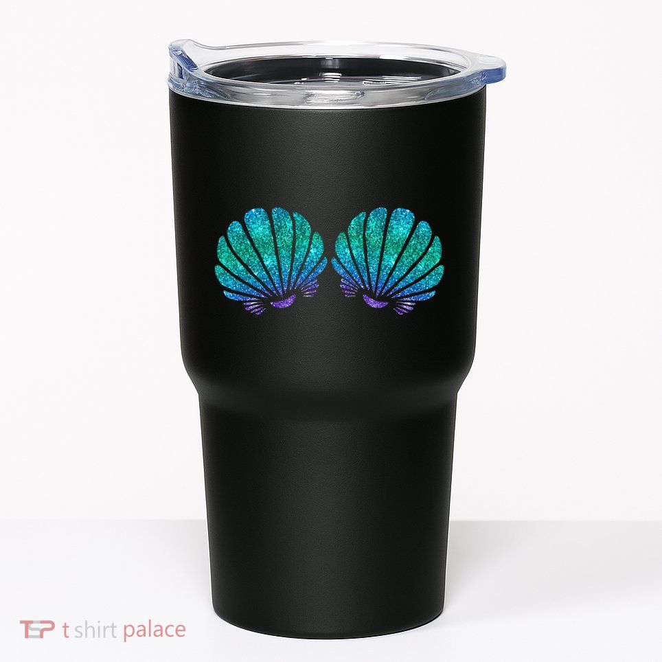 Mermaid Sea Shell Bra Costume Tumbler
